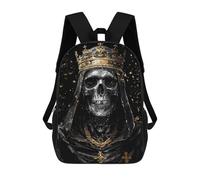 sinyumoney 3D Printed Children's School Deep Rich Skull Backpack for Kids High Capacity Travel Fashion Rucksacks Kids School Bag Casual Back Pack 17inch