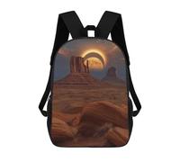sinyumoney 3D Printed Children's School Desert Eclipse Wonder Backpack High Capacity Travel Book Bags Fashion Rucksacks Kids School Casual Back Pack 17inch