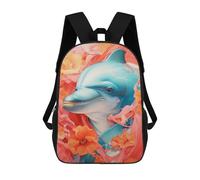 sinyumoney 3D Printed Children's School Dolphin Close Up Portrait Backpack for Kids High Capacity Travel Fashion Rucksacks Kids School Bag Casual Back Pack 17inch