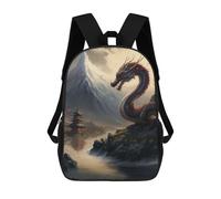 sinyumoney 3D Printed Children's School Dragon by The Mountain Lake Backpack for Kids High Capacity Travel Fashion Rucksacks Kids School Bag Casual Back Pack 17inch