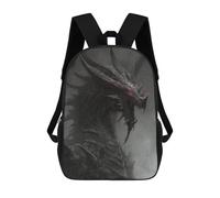 sinyumoney 3D Printed Children's School Dragon in Snowy Storm Backpack for Kids High Capacity Travel Rucksacks Book Bags Kids School Bag Back Pack 17inch