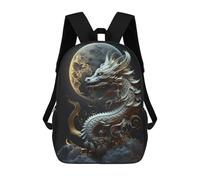 sinyumoney 3D Printed Children's School Dragon Moonlit Sky -13 Backpack for Kids High Capacity Travel Rucksacks Book Bags Kids School Bag Back Pack 17inch
