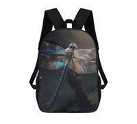 sinyumoney 3D Printed Children's School Dragonfly Beautiful Backpack for Kids High Capacity Travel Fashion Rucksacks Kids School Bag Casual Back Pack 17inch