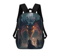 sinyumoney 3D Printed Children's School Dragon's Fiery Assault Backpack for Kids High Capacity Travel Rucksacks Book Bags Kids School Bag Back Pack 17inch
