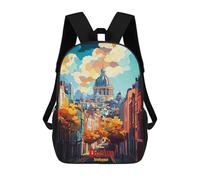 sinyumoney 3D Printed Children's School Dublin Art Backpack High Capacity Travel Book Bags Fashion Rucksacks Kids School Casual Back Pack 17inch