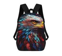 sinyumoney 3D Printed Children's School Eagle Art Print, Wildlife Decor Backpack High Capacity Travel Book Bags Fashion Rucksacks Kids School Casual Back Pack 17inch