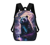 sinyumoney 3D Printed Children's School Electric Panda Storm Backpack for Kids High Capacity Travel Rucksacks Book Bags Kids School Bag Back Pack 17inch