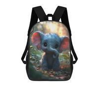 sinyumoney 3D Printed Children's School Elephant Cartoon Animal Backpack High Capacity Travel Book Bags Fashion Rucksacks Kids School Casual Back Pack 17inch