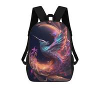 sinyumoney 3D Printed Children's School Enchanted Hummingbird Flight -1 Backpack for Kids High Capacity Travel Fashion Rucksacks Kids School Bag Casual Back Pack 17inch