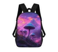 sinyumoney 3D Printed Children's School Enchanted Mushroom Forest Backpack High Capacity Travel Book Bags Fashion Rucksacks Kids School Casual Back Pack 17inch