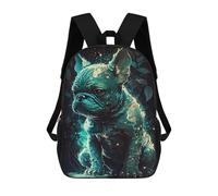 sinyumoney 3D Printed Children's School Enchanted Mutant Bulldog Backpack for Kids High Capacity Travel Fashion Rucksacks Kids School Bag Casual Back Pack 17inch
