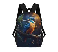 sinyumoney 3D Printed Children's School Epic Rainy Kingfisher Backpack High Capacity Travel Book Bags Fashion Rucksacks Kids School Casual Back Pack 17inch