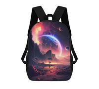 sinyumoney 3D Printed Children's School Ethereal Twilight Galaxy Backpack High Capacity Travel Book Bags Fashion Rucksacks Kids School Casual Back Pack 17inch
