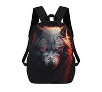 sinyumoney 3D Printed Children's School Evil White Wolf Backpack High Capacity Travel Book Bags Fashion Rucksacks Kids School Casual Back Pack 17inch