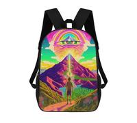 sinyumoney 3D Printed Children's School Eye of The Mountain Backpack for Kids High Capacity Travel Rucksacks Book Bags Kids School Bag Back Pack 17inch