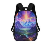 sinyumoney 3D Printed Children's School Fantasy Galaxy Landscape -3 Backpack for Kids High Capacity Travel Rucksacks Book Bags Kids School Bag Back Pack 17inch