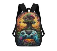 sinyumoney 3D Printed Children's School Fantasy Game Controller Artwork -2 Backpack for Kids High Capacity Travel Rucksacks Book Bags Kids School Bag Back Pack 17inch