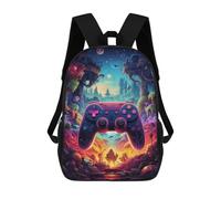 sinyumoney 3D Printed Children's School Fantasy Game Controller Artwork -9 Backpack for Kids High Capacity Travel Rucksacks Book Bags Kids School Bag Back Pack 17inch