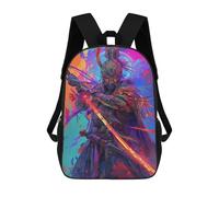 sinyumoney 3D Printed Children's School Fantasy Warrior Artwork Backpack High Capacity Travel Book Bags Fashion Rucksacks Kids School Casual Back Pack 17inch