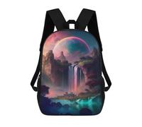 sinyumoney 3D Printed Children's School Fantasy Waterfall Landscape Backpack for Kids High Capacity Travel Fashion Rucksacks Kids School Bag Casual Back Pack 17inch