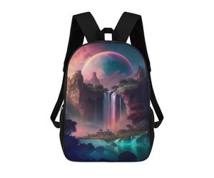 sinyumoney 3D Printed Children's School Fantasy Waterfall Landscape Backpack for Kids High Capacity Travel Fashion Rucksacks Kids School Bag Casual Back Pack 17inch