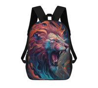 sinyumoney 3D Printed Children's School Fiery Lion's Roar Backpack for Kids High Capacity Travel Rucksacks Book Bags Kids School Bag Back Pack 17inch
