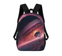 sinyumoney 3D Printed Children's School Fiery Planet with Spaceship Backpack for Kids High Capacity Travel Fashion Rucksacks Kids School Bag Casual Back Pack 17inch