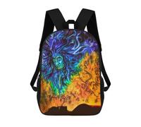 sinyumoney 3D Printed Children's School Flame of Passion Artistic Fusion Backpack for Kids High Capacity Travel Rucksacks Book Bags Kids School Bag Back Pack 17inch