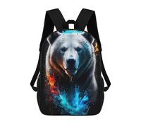 sinyumoney 3D Printed Children's School Flaming Arctic Bear Artwork Backpack for Kids High Capacity Travel Fashion Rucksacks Kids School Bag Casual Back Pack 17inch