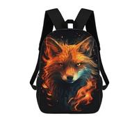 sinyumoney 3D Printed Children's School Flaming Fox Art Print -1 Backpack High Capacity Travel Book Bags Fashion Rucksacks Kids School Casual Back Pack 17inch