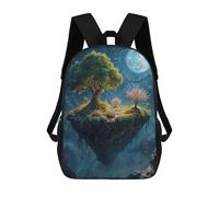 sinyumoney 3D Printed Children's School Floating Island with Trees Backpack for Kids High Capacity Travel Fashion Rucksacks Kids School Bag Casual Back Pack 17inch