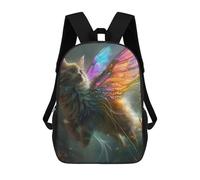 sinyumoney 3D Printed Children's School Flying Cat With Wings Backpack High Capacity Travel Book Bags Fashion Rucksacks Kids School Casual Back Pack 17inch