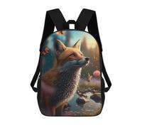 sinyumoney 3D Printed Children's School Fox Butterfly Magic Backpack for Kids High Capacity Travel Fashion Rucksacks Kids School Bag Casual Back Pack 17inch