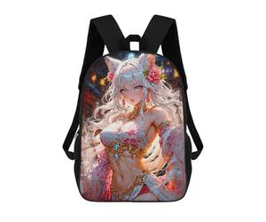 sinyumoney 3D Printed Children's School Foxfire Enchantress Backpack for Kids High Capacity Travel Rucksacks Book Bags Kids School Bag Back Pack 17inch