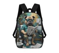 sinyumoney 3D Printed Children's School Funny Dog in The Toilet Backpack High Capacity Travel Book Bags Fashion Rucksacks Kids School Casual Back Pack 17inch