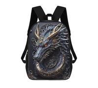 sinyumoney 3D Printed Children's School Futuristic Dragon Emperor Backpack High Capacity Travel Book Bags Fashion Rucksacks Kids School Casual Back Pack 17inch