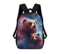 sinyumoney 3D Printed Children's School Galactic Bears Cosmic Majesty Backpack for Kids High Capacity Travel Rucksacks Book Bags Kids School Bag Back Pack 17inch