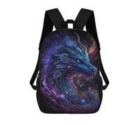 sinyumoney 3D Printed Children's School Galactic Dragon Art Print-7 Backpack for Kids High Capacity Travel Rucksacks Book Bags Kids School Bag Back Pack 17inch