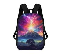 sinyumoney 3D Printed Children's School Galactic Energy Mountain Backpack High Capacity Travel Book Bags Fashion Rucksacks Kids School Casual Back Pack 17inch