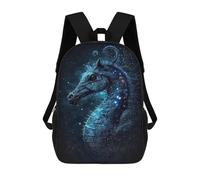 sinyumoney 3D Printed Children's School Galactic Horse Art Print Backpack High Capacity Travel Book Bags Fashion Rucksacks Kids School Casual Back Pack 17inch