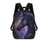 sinyumoney 3D Printed Children's School Galactic Horse Portrait-6 Backpack for Kids High Capacity Travel Rucksacks Book Bags Kids School Bag Back Pack 17inch