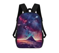 sinyumoney 3D Printed Children's School Galactic Landscape with Nebulae Backpack for Kids High Capacity Travel Rucksacks Book Bags Kids School Bag Back Pack 17inch