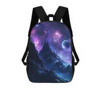 sinyumoney 3D Printed Children's School Galactic Mountain Majesty Backpack High Capacity Travel Book Bags Fashion Rucksacks Kids School Casual Back Pack 17inch