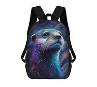 sinyumoney 3D Printed Children's School Galactic Otter Portrait -2 Backpack High Capacity Travel Book Bags Fashion Rucksacks Kids School Casual Back Pack 17inch