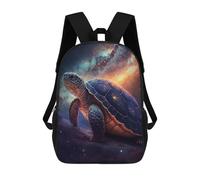 sinyumoney 3D Printed Children's School Galactic Turtle Art Print-4 Backpack for Kids High Capacity Travel Rucksacks Book Bags Kids School Bag Back Pack 17inch