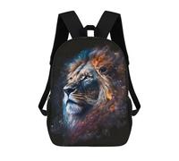 sinyumoney 3D Printed Children's School Galaxy Cosmic Lion Face Backpack High Capacity Travel Book Bags Fashion Rucksacks Kids School Casual Back Pack 17inch