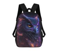 sinyumoney 3D Printed Children's School Galaxy Owl Bird Backpack for Kids High Capacity Travel Fashion Rucksacks Kids School Bag Casual Back Pack 17inch