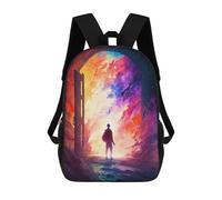 sinyumoney 3D Printed Children's School Gateway to Colorful Dreams Backpack for Kids High Capacity Travel Fashion Rucksacks Kids School Bag Casual Back Pack 17inch