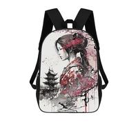 sinyumoney 3D Printed Children's School Geisha Cherry Blossom 1 Backpack High Capacity Travel Book Bags Fashion Rucksacks Kids School Casual Back Pack 17inch