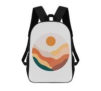 sinyumoney 3D Printed Children's School Geometric Landscape 4 Backpack for Kids High Capacity Travel Fashion Rucksacks Kids School Bag Casual Back Pack 17inch